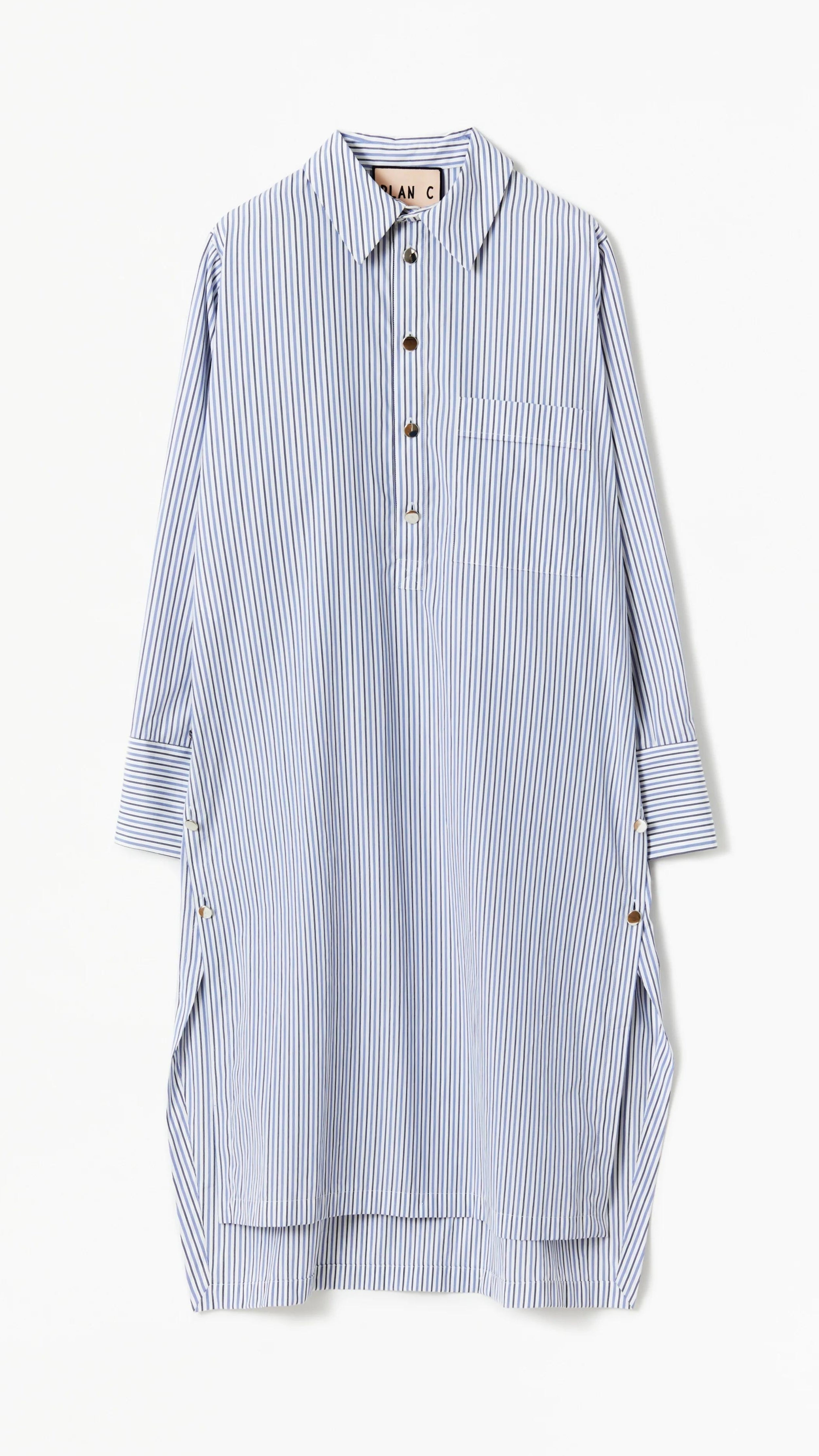 Striped Cotton Poplin Shirt Dress - 2