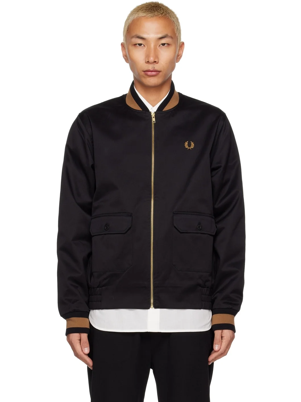 Black J4851 Tennis Bomber Jacket - 1
