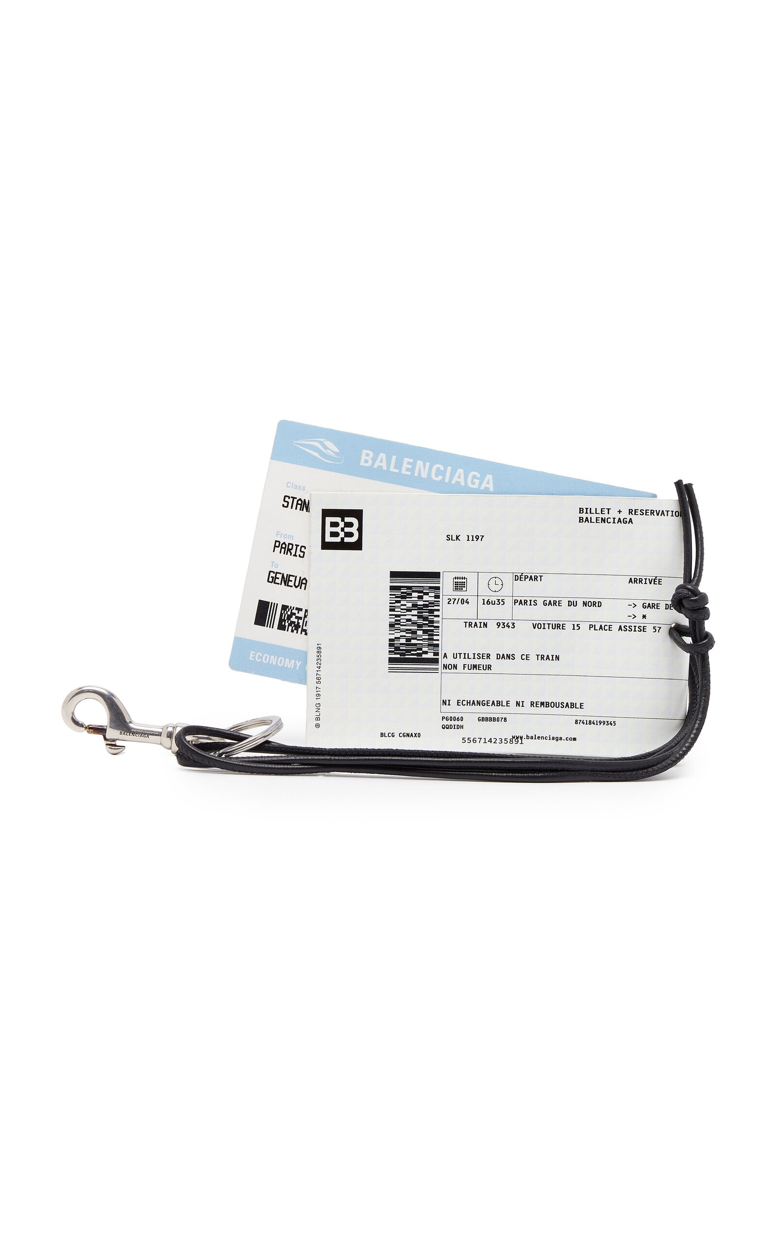 【関税込み】Balenciaga ホワイト Train Ticket キーホルダー BALENCIAGA Keyring Leather Train Ticket white | REVERSIBLE