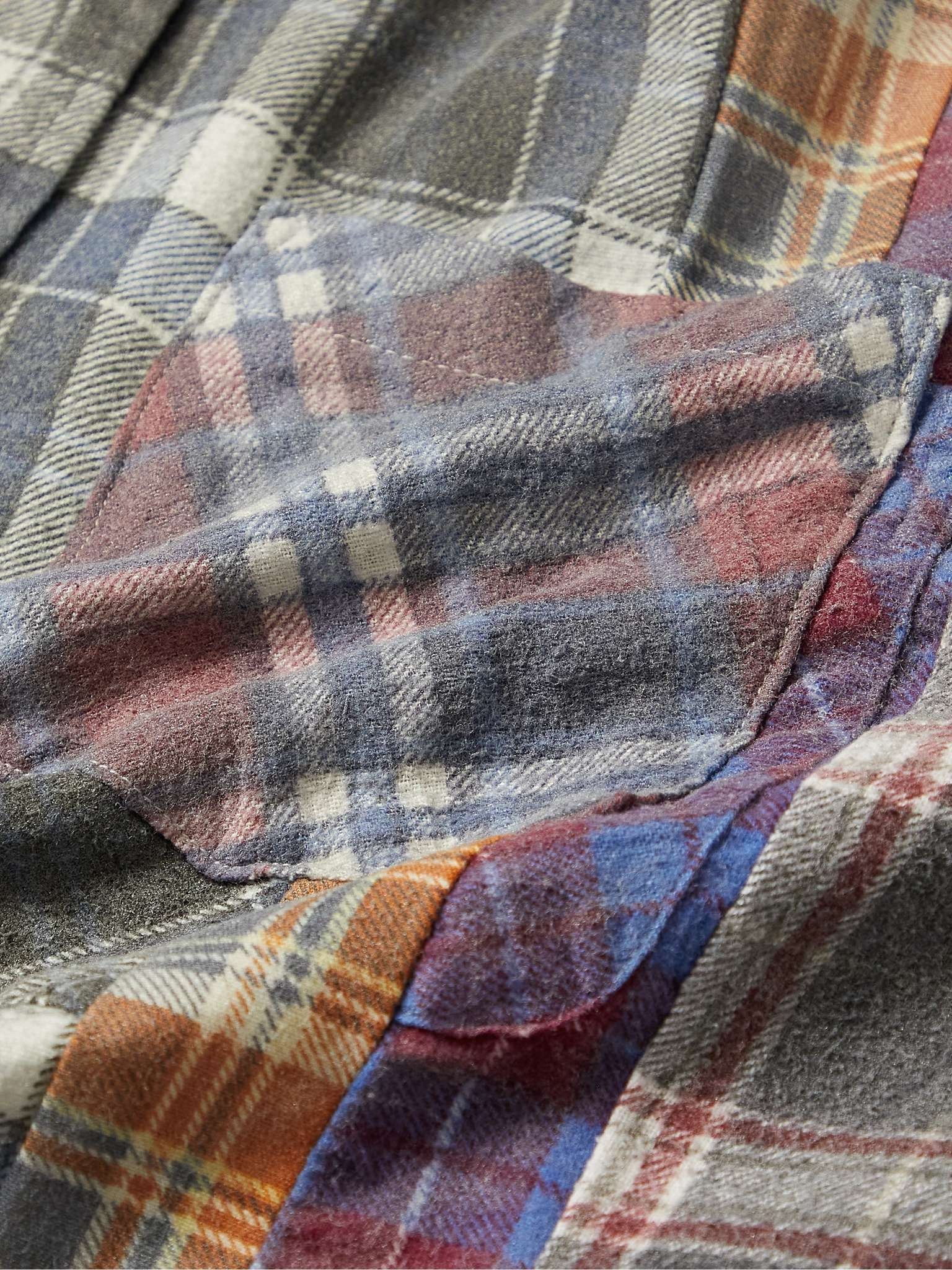 7 Cuts Panelled Checked Cotton-Flannel Shirt - 3