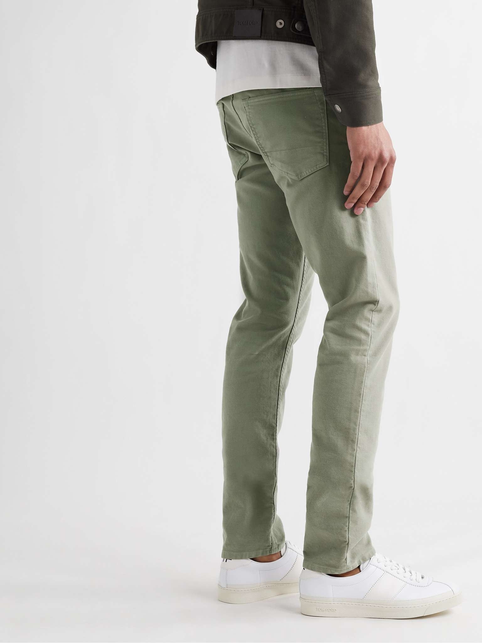 Slim-Fit Stretch-Cotton Moleskin Trousers - 4