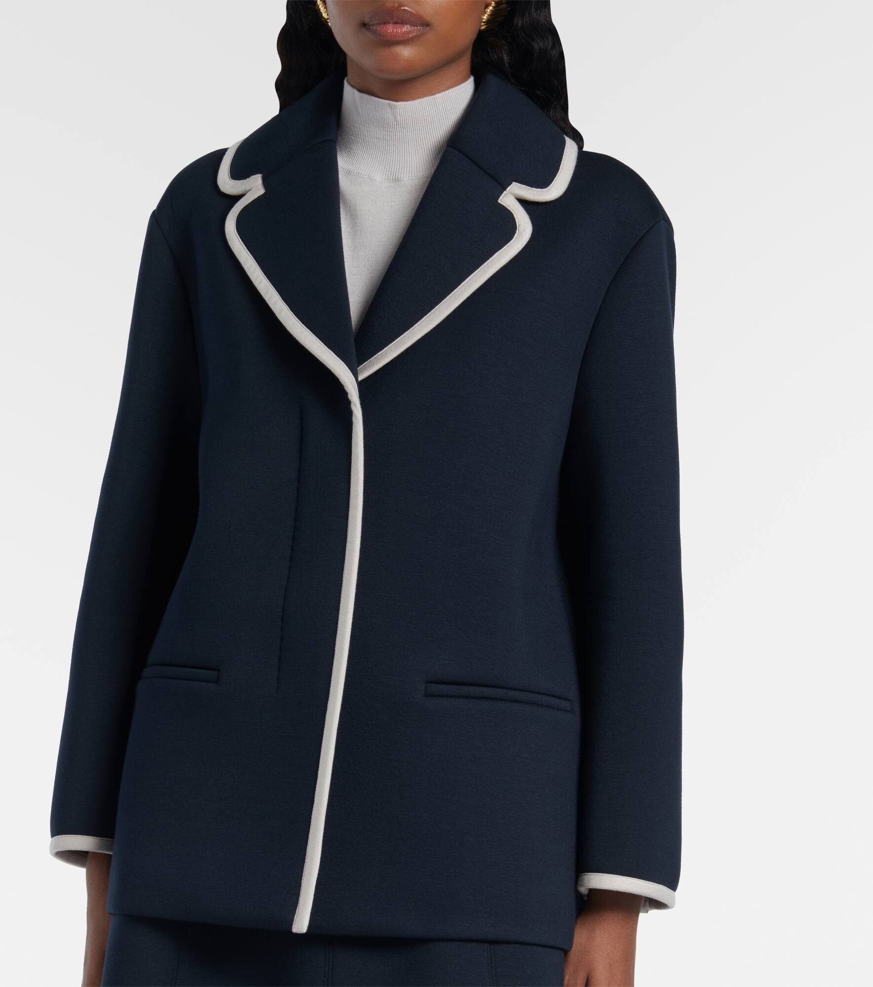 Single-breasted jersey blazer - 6