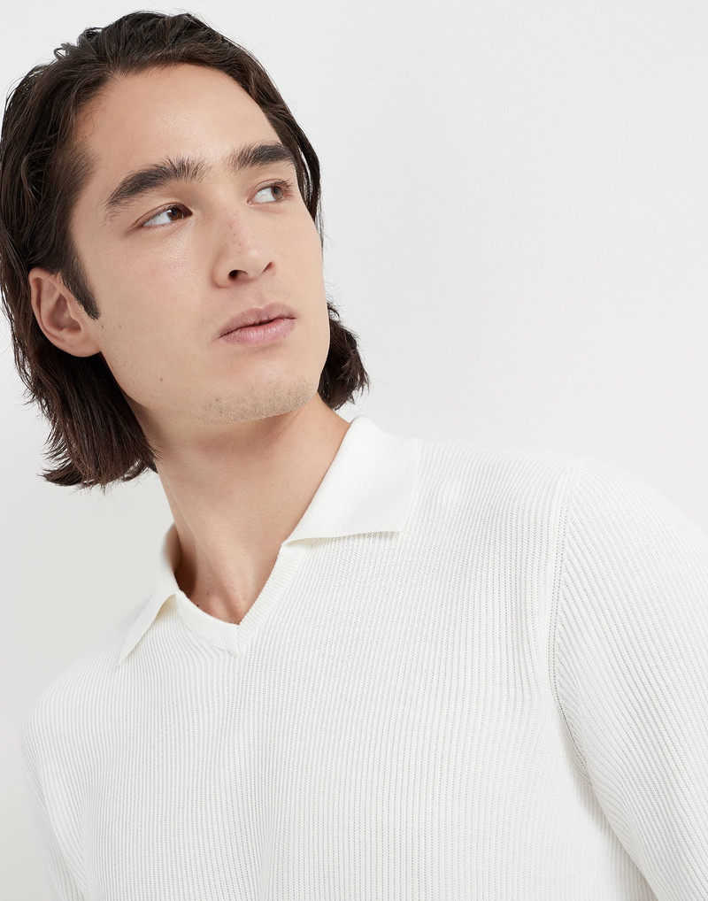 Cotton English rib knit polo 3
