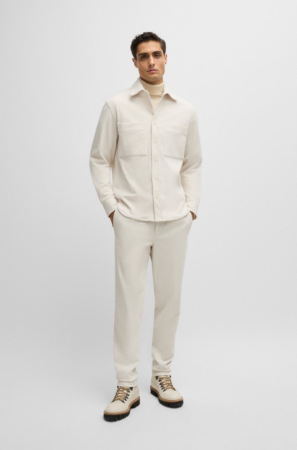 RELAXED-FIT SHIRT IN CORDUROY WITH KENT COLLAR - 4