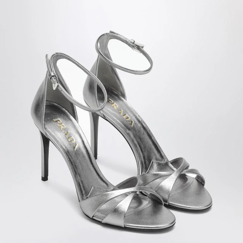 Prada Silver Heeled Sandals Women - 1