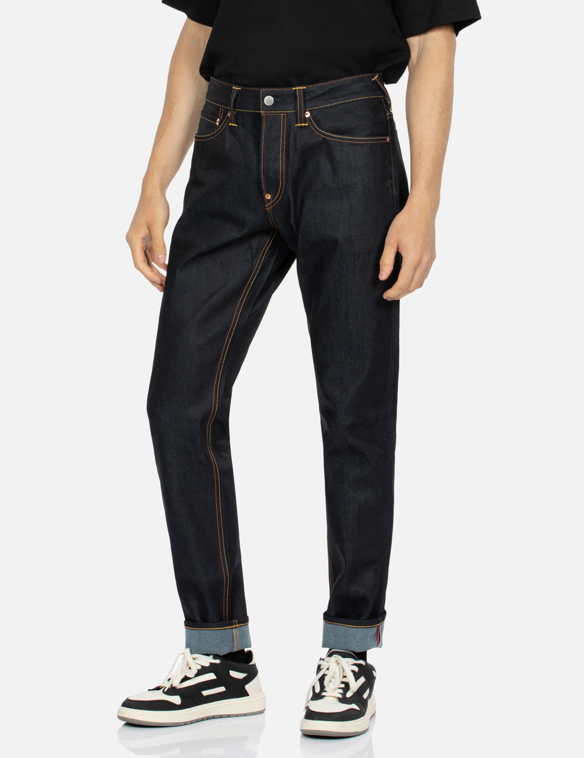 Kumadori Daruma Print Carrot Fit Denim Jeans #2017 - 8