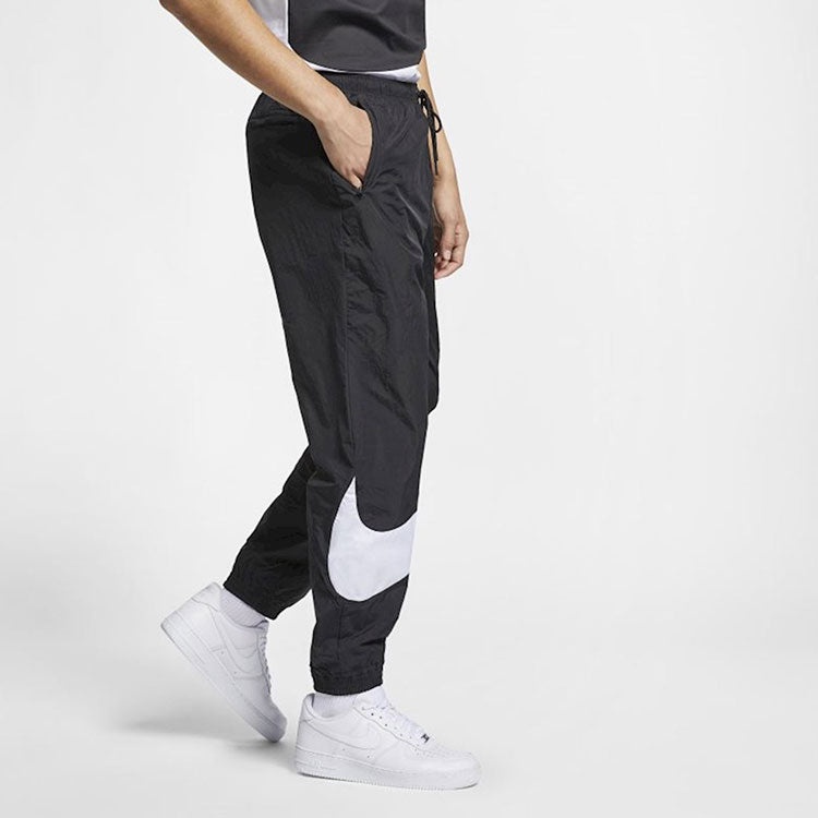 Nike Big Swoosh SportsWear Woven Long Pants Sports Pants US Edition Black AR9894-010 - 3