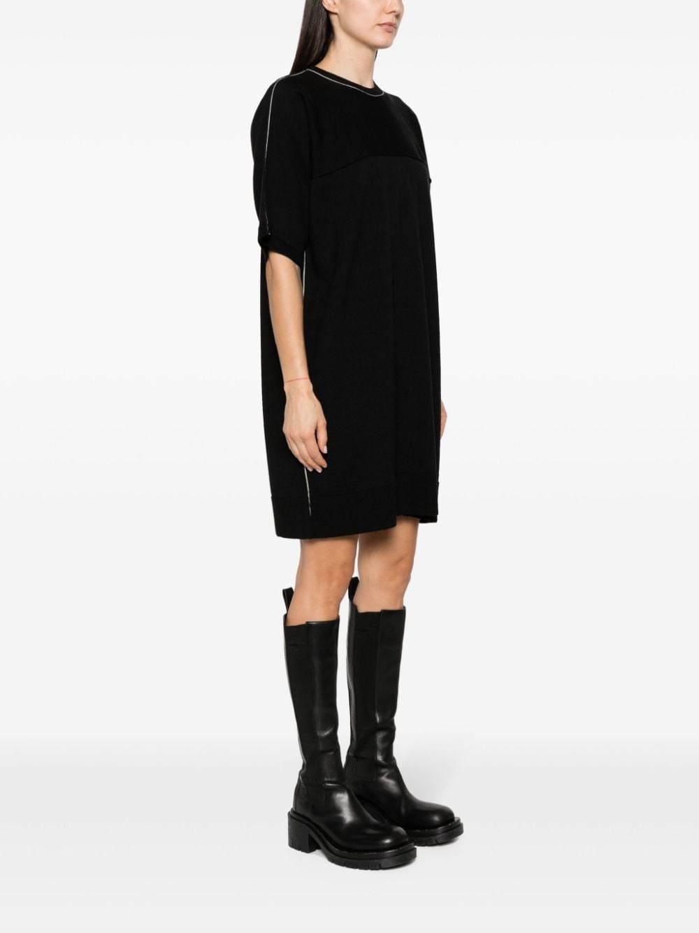 logo-tag short-sleeve dress - 3