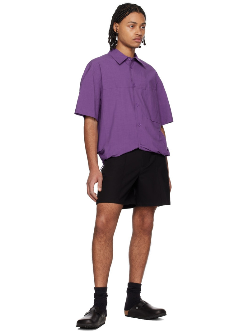 SOLID HOMME Black Zip Tab Shorts outlook