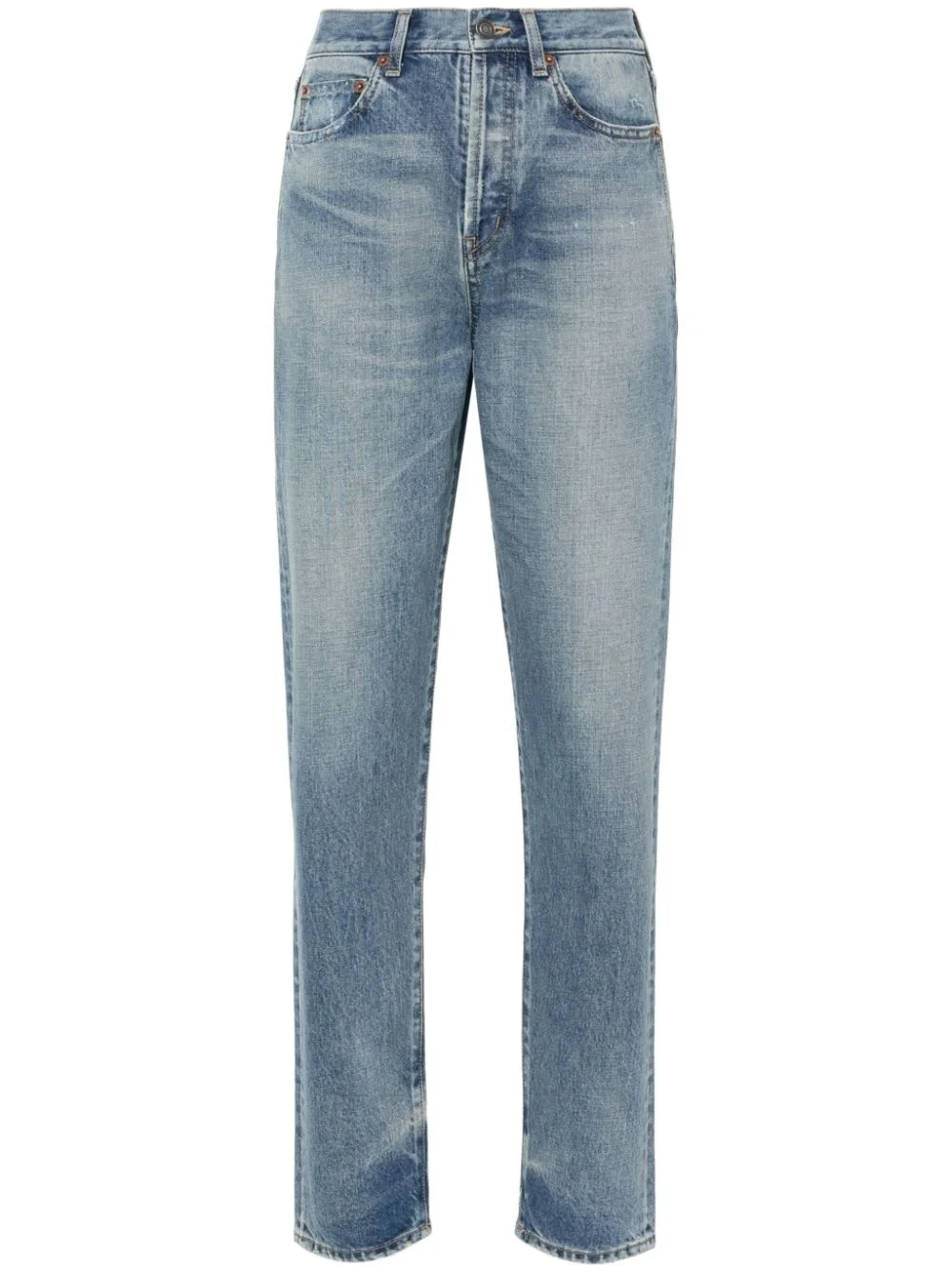 distressed high-waisted jeans - 1