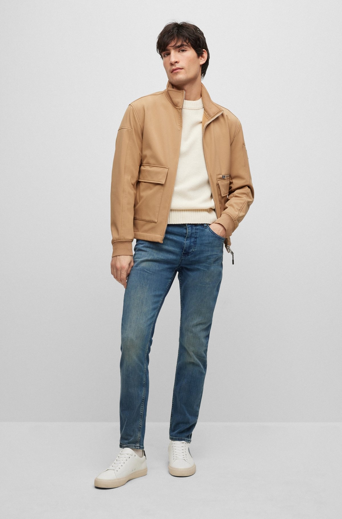 SLIM-FIT JEANS IN SUPER-SOFT BLUE DENIM - 3