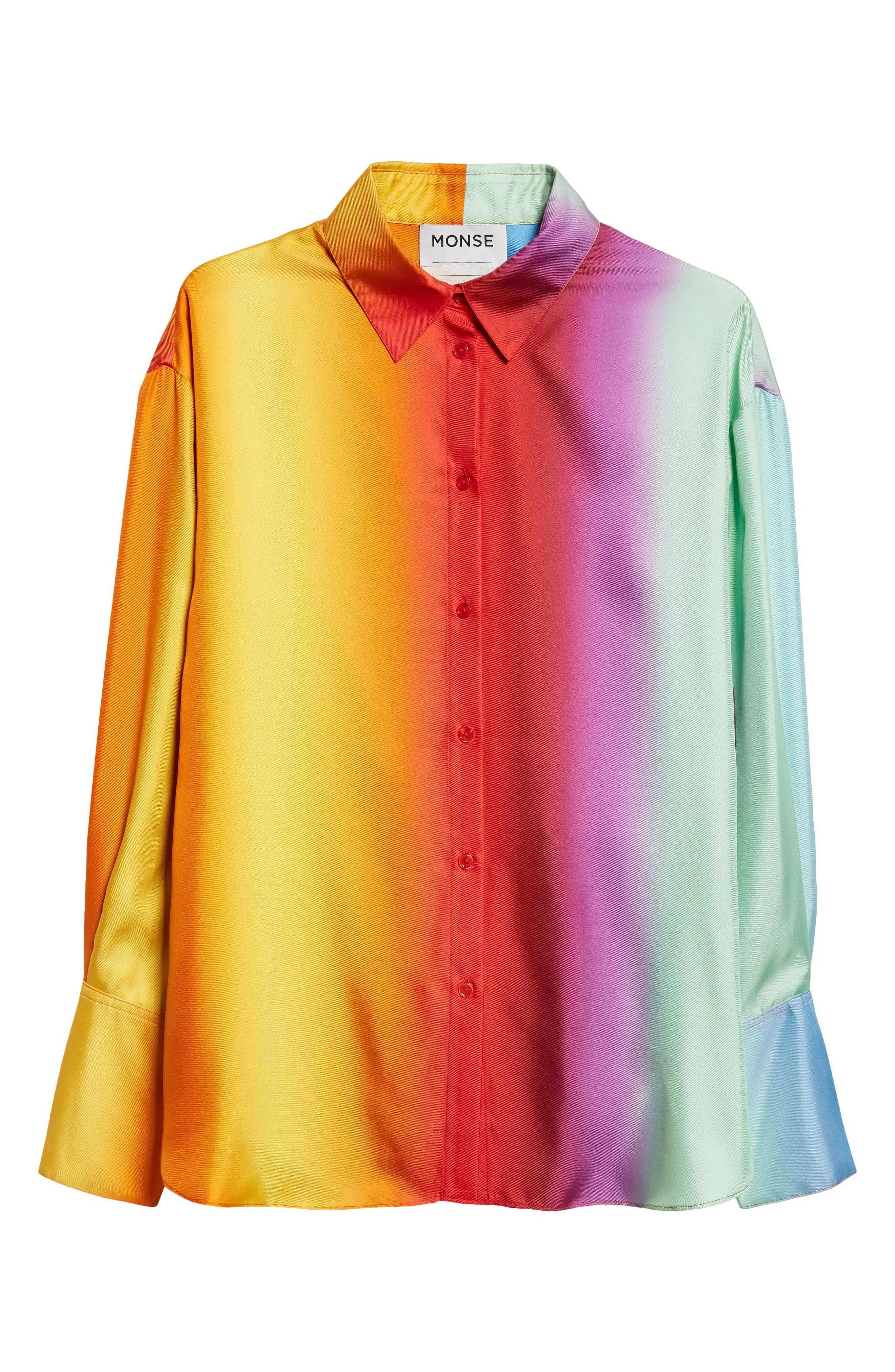 Rainbow Blur Cowl Back Silk Shirt - 6