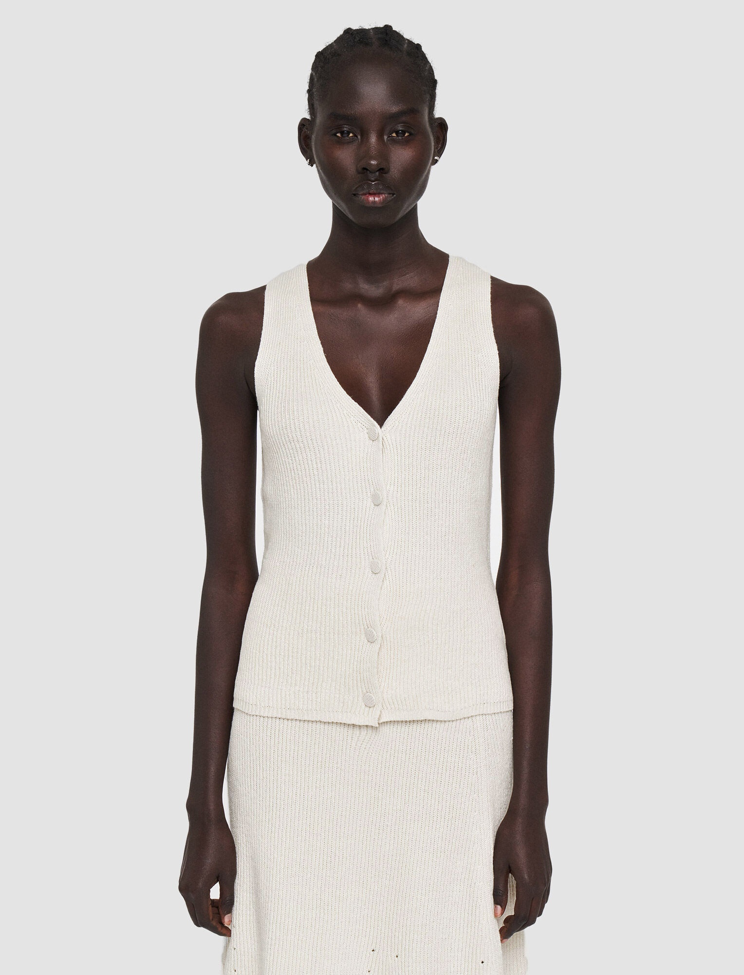 Linen Cotton Knitted Vest - 3