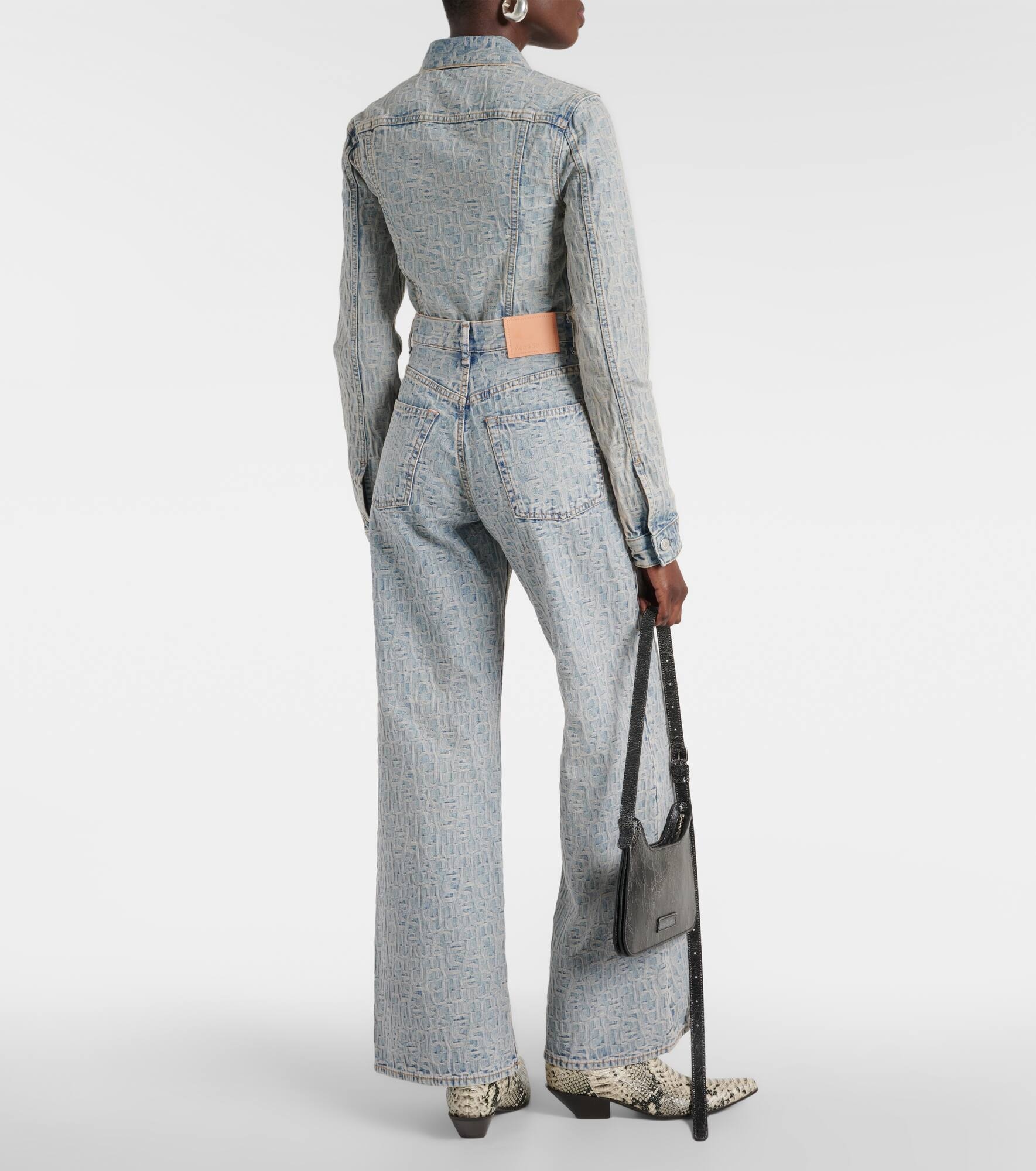 Monogram high-rise wide-leg jeans - 3