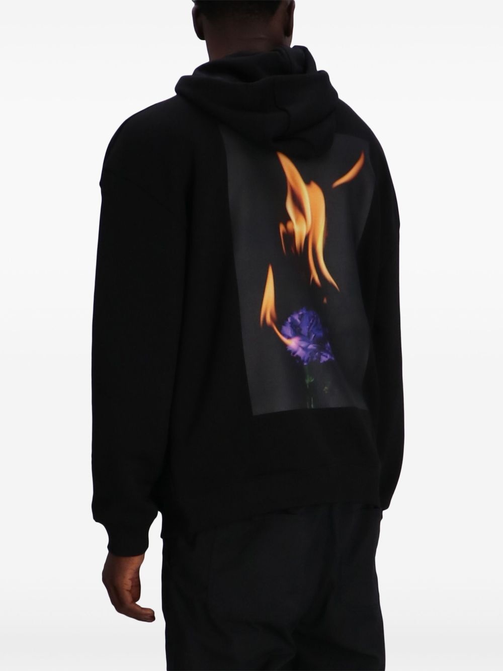 printed cotton hoodie - 4