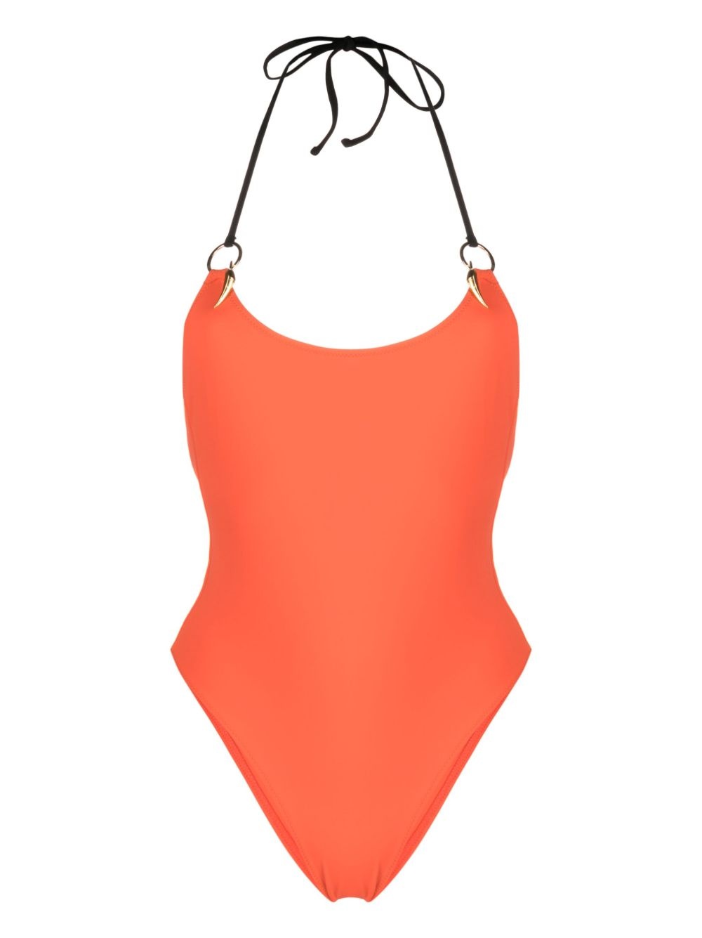 halterneck tie-fastening swimsuit - 1