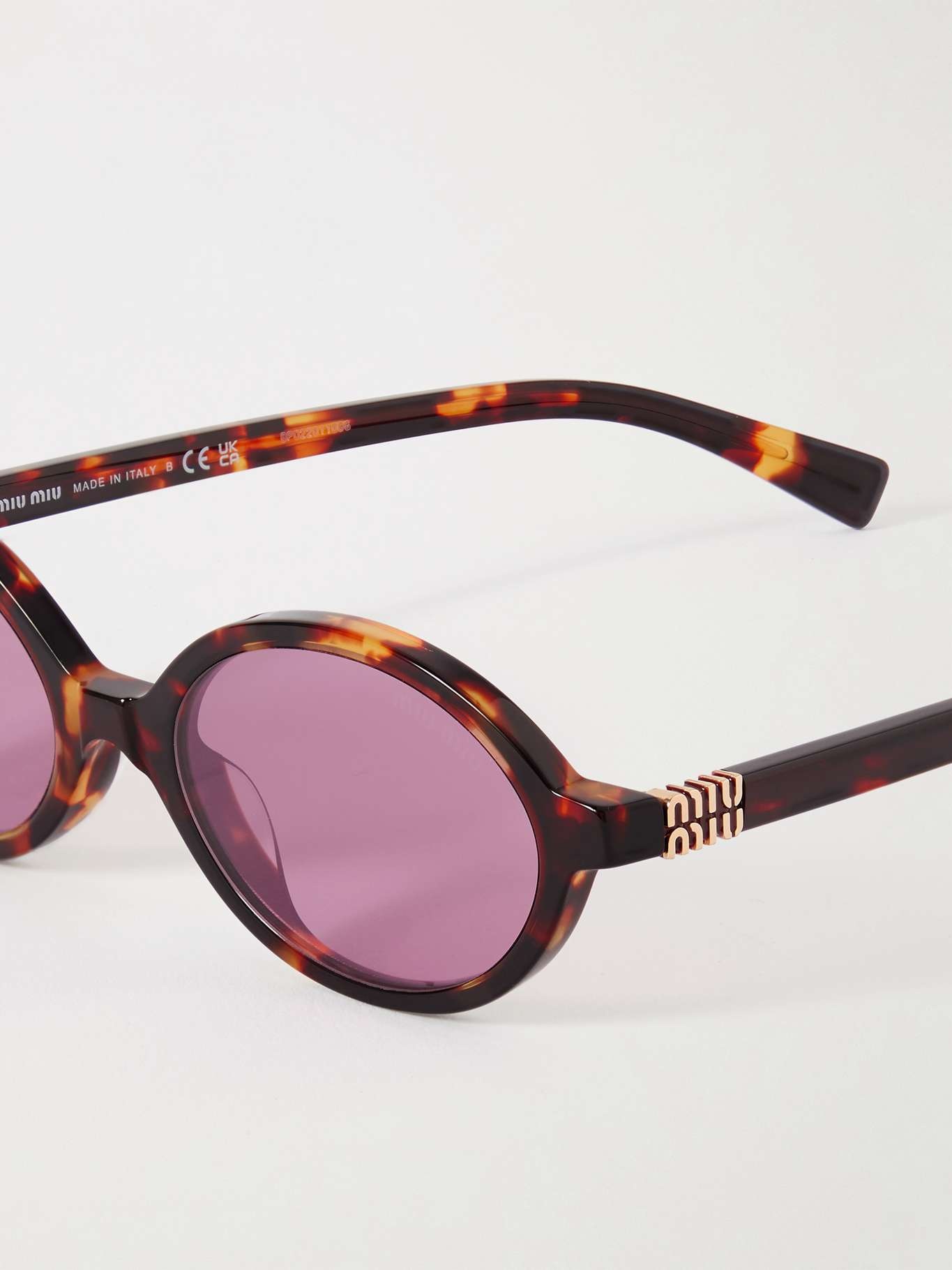 Oval-frame tortoiseshell acetate sunglasses - 4