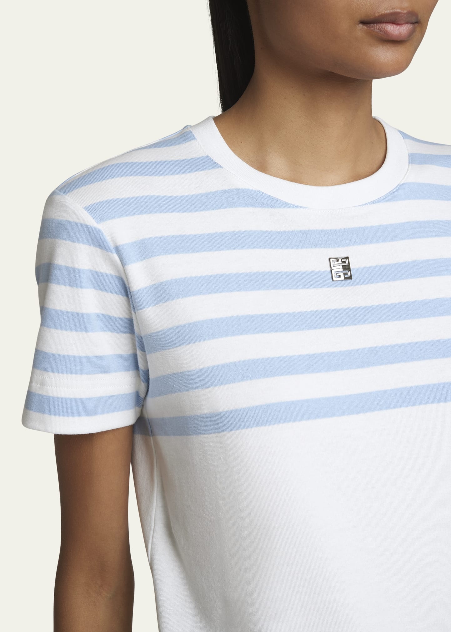 Striped Top T-Shirt with 4G Logo Detail - 5