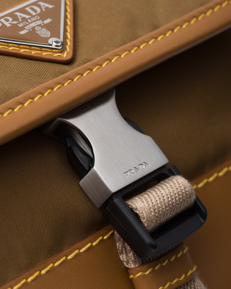 Re-Nylon and leather shoulder bag 6