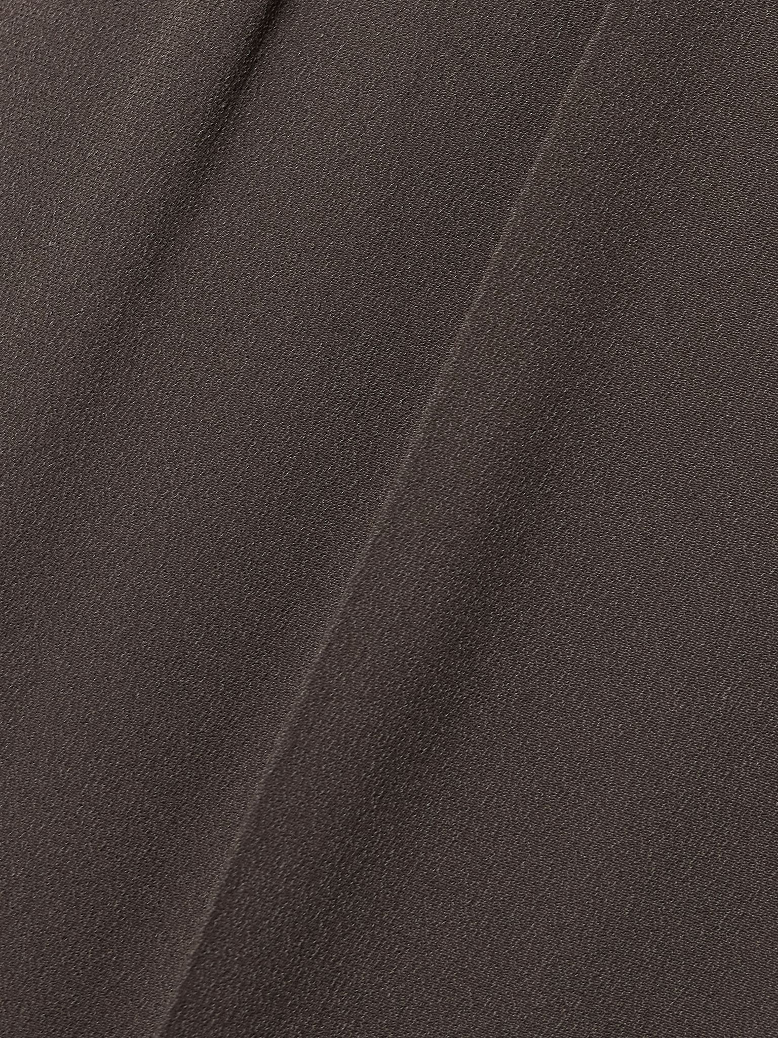 Cropped pleated crepe pants Dark brown - 5
