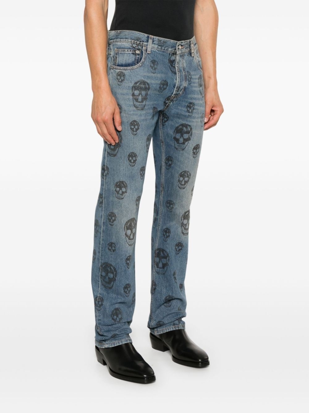 skull-print jeans - 3