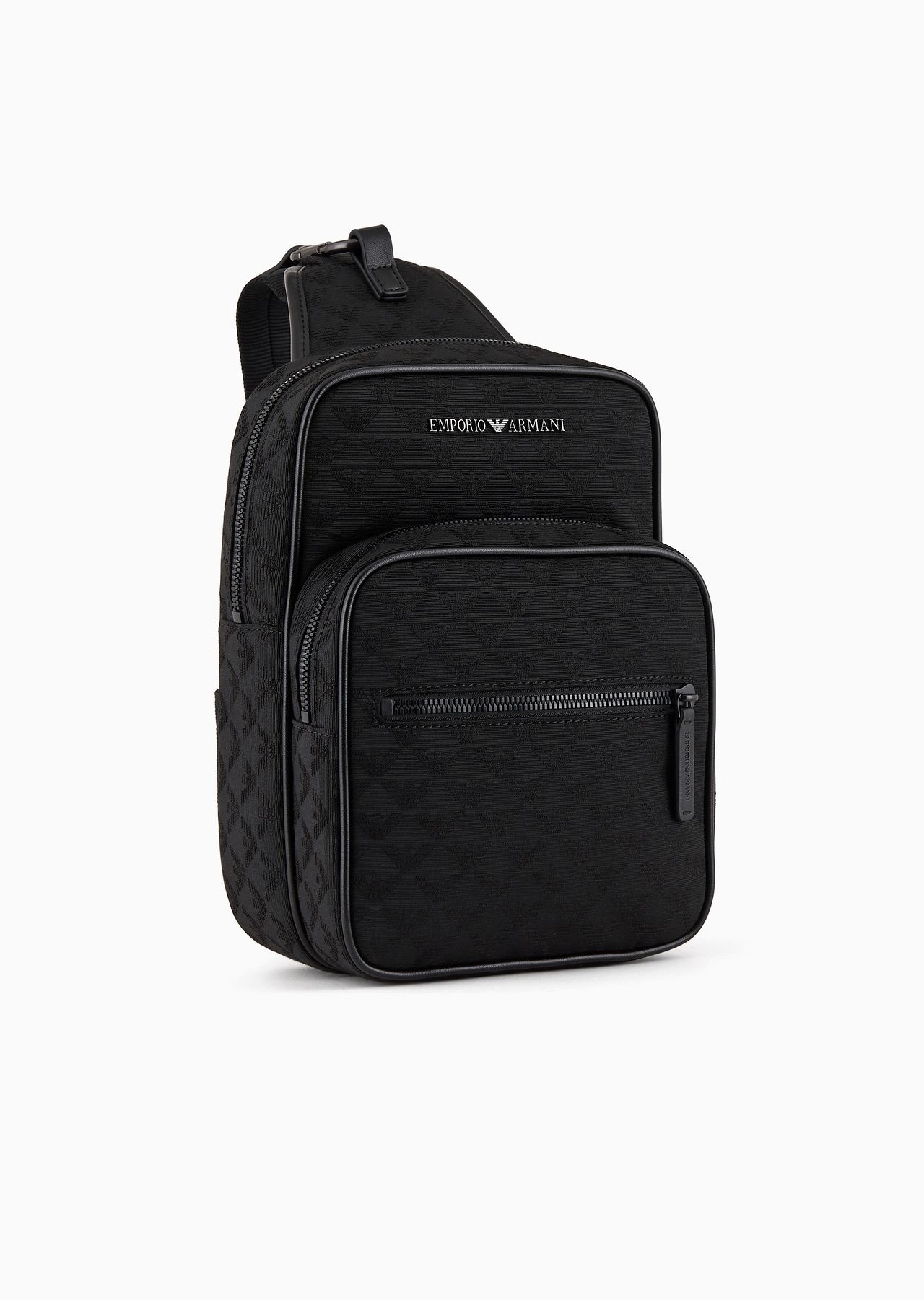 EMPORIO ARMANI Nylon one-shoulder backpack with all-over EMPORIO ARMANI Nylon one-shoulder backpack with all-over