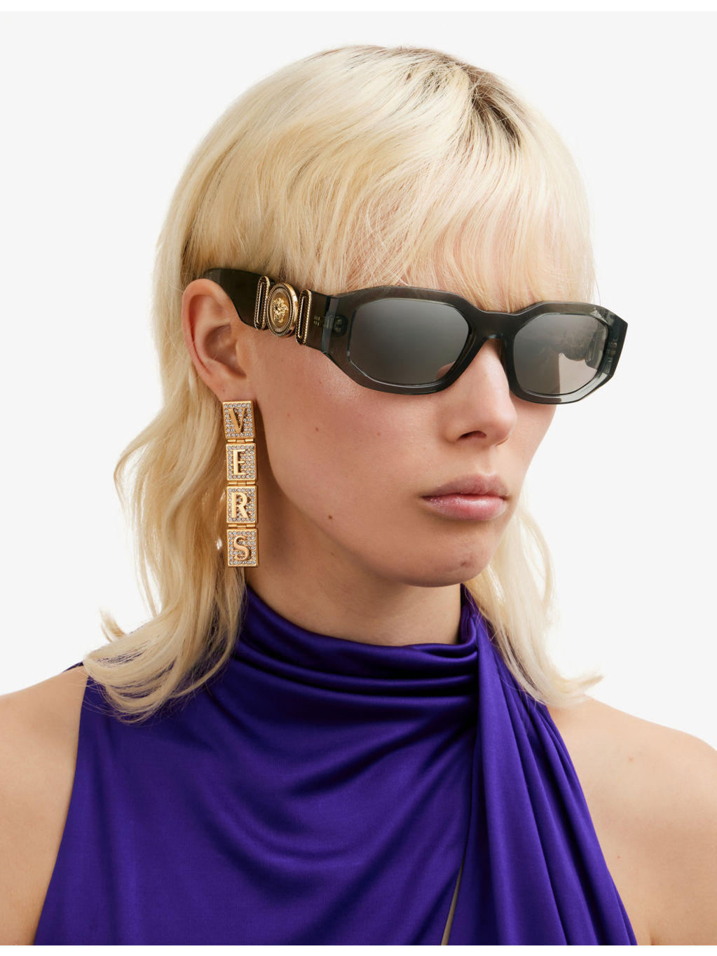 VE4361 rectangle frame acetate sunglasses - 2