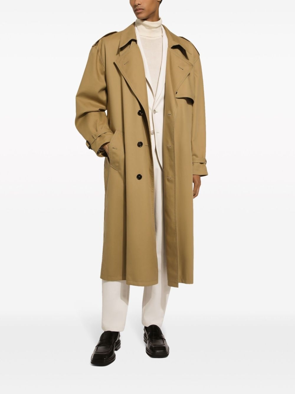belted double-breasted coat - 2