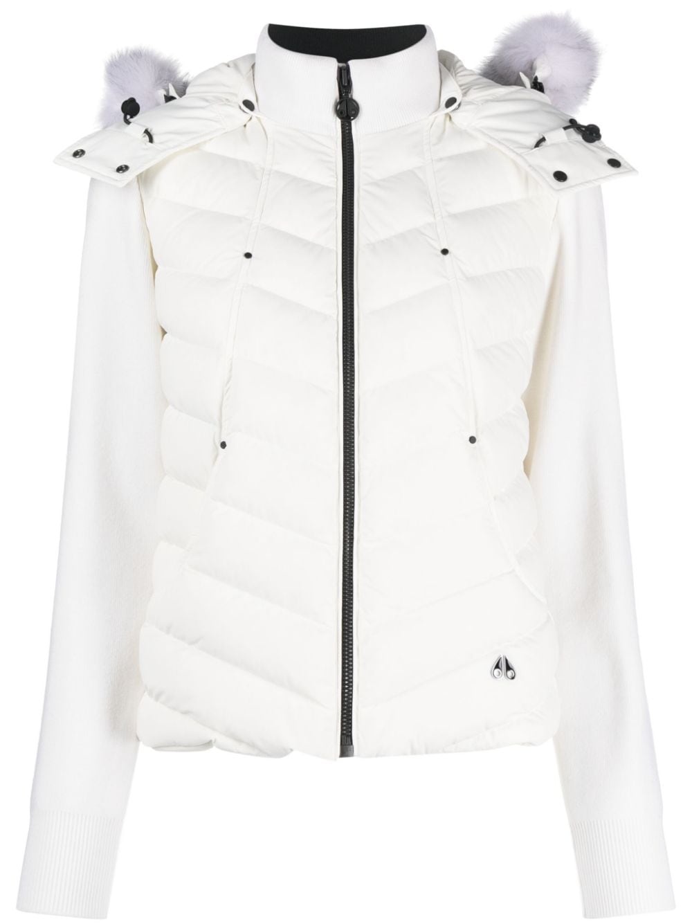 hooded panelled padded jacket - 1