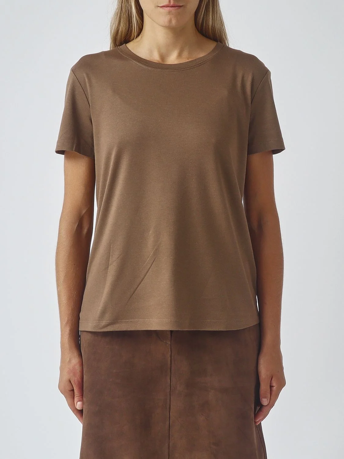 'S Max Mara Crewneck T-shirt in Cotton Blend with Dropped Shoulders - 1