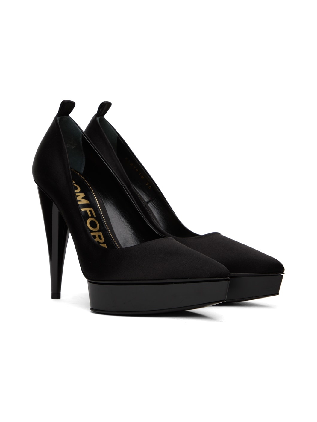 Black Satin Heels - 4