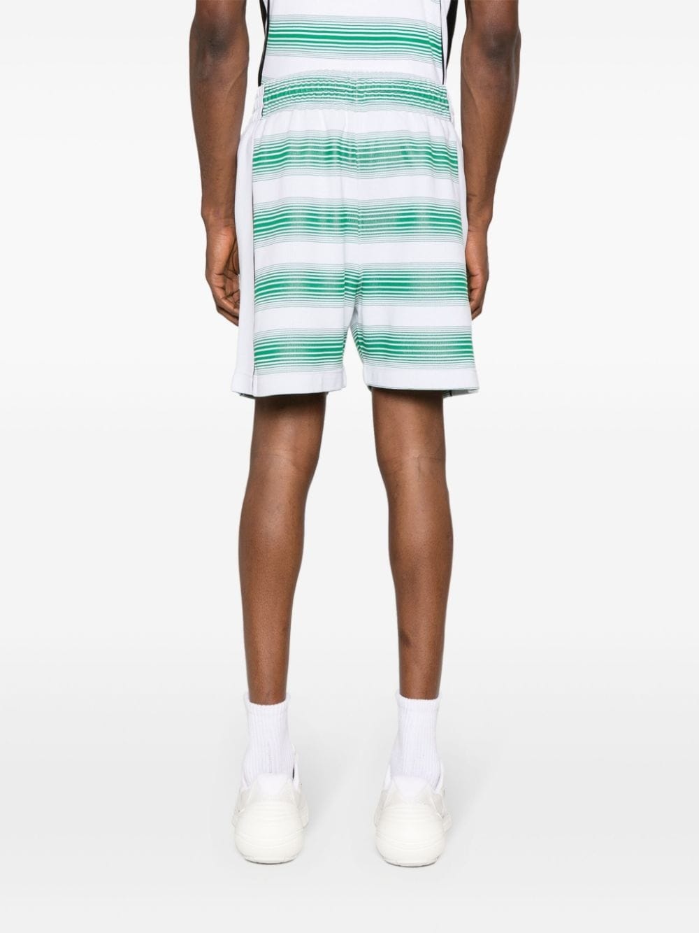 striped jacquard track shorts - 4