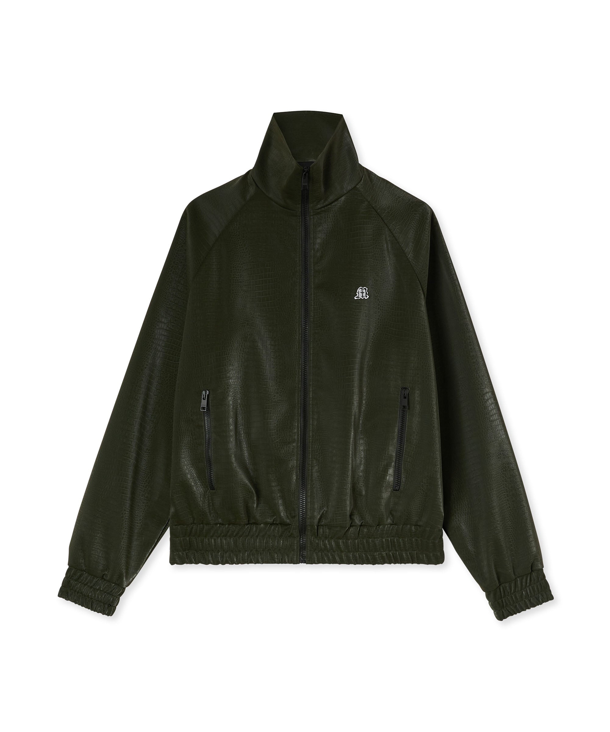 Viscose bomber jacket with "Croco Eco Leather" pattern - 1