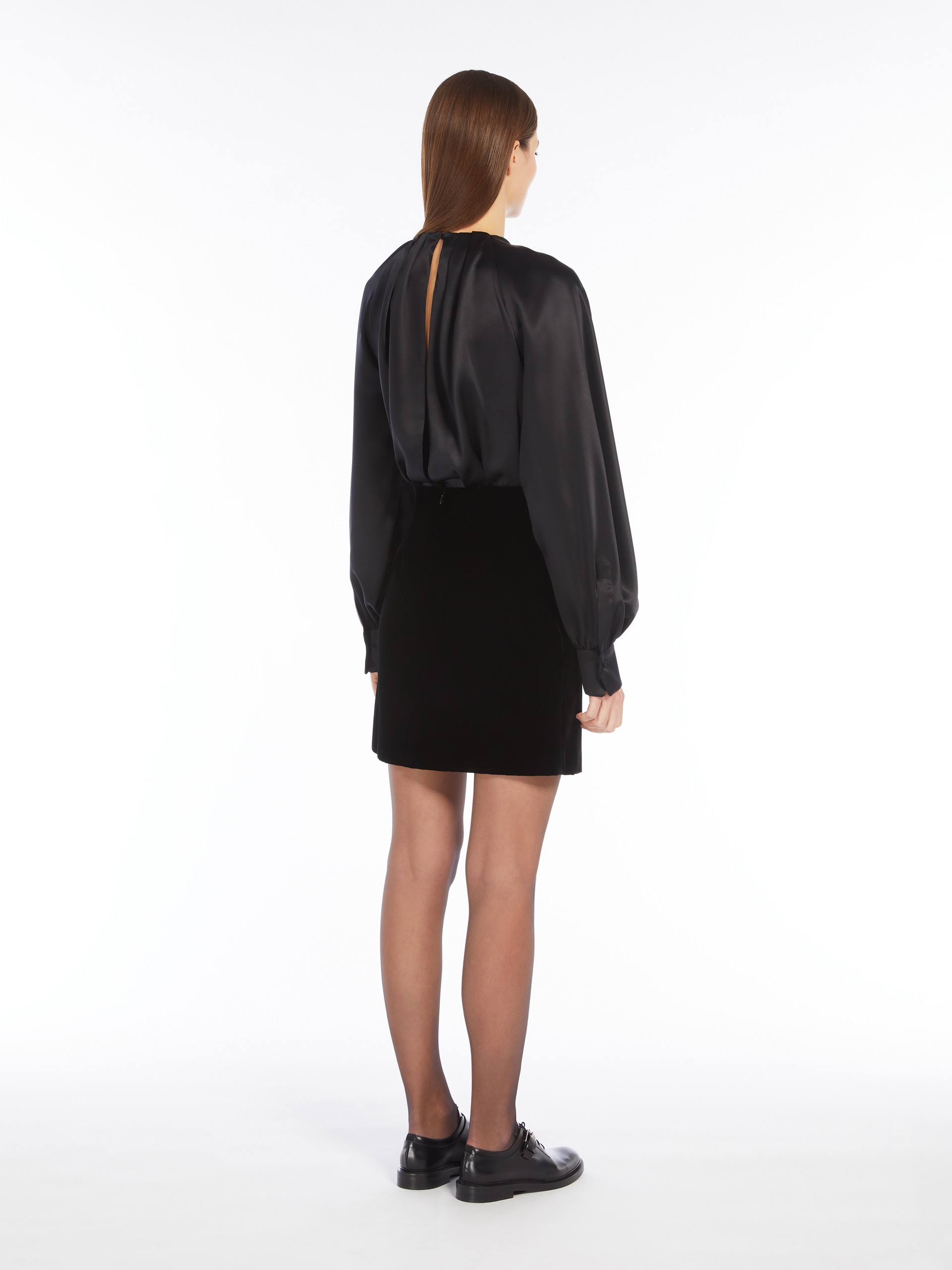 ZARELIA Velvet and satin dress - 4