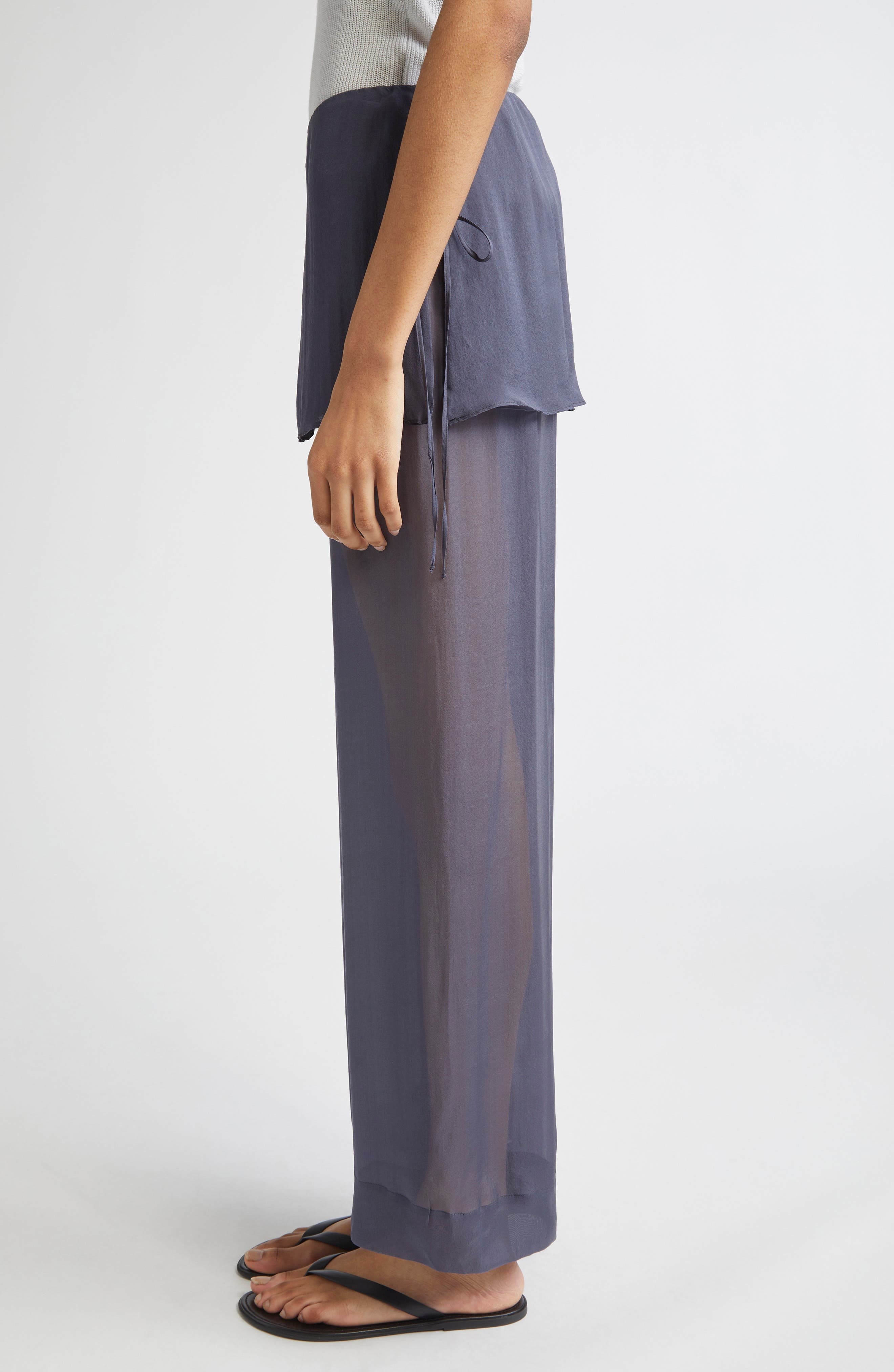 Paloma Wool Archive Layered Silk Trousers in Navy at Nordstrom - 3
