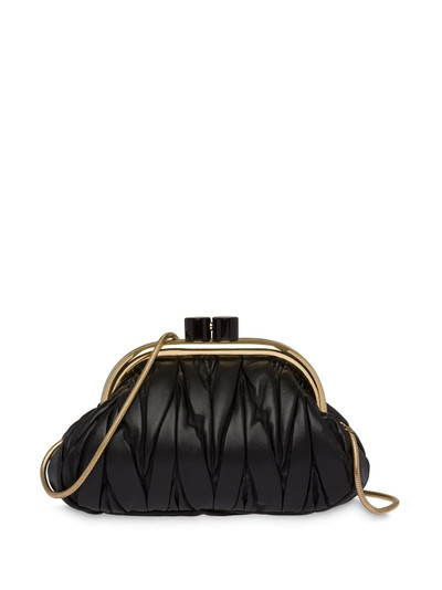 Miu Miu matelassé-effect clasp-fastening clutch outlook