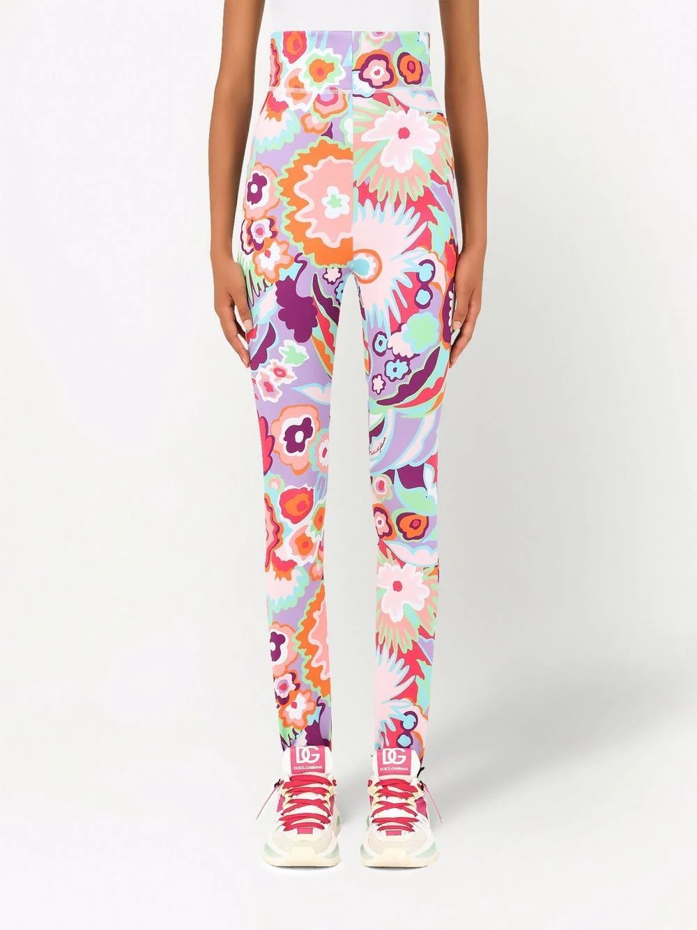 floral-print high-waisted leggings - 3