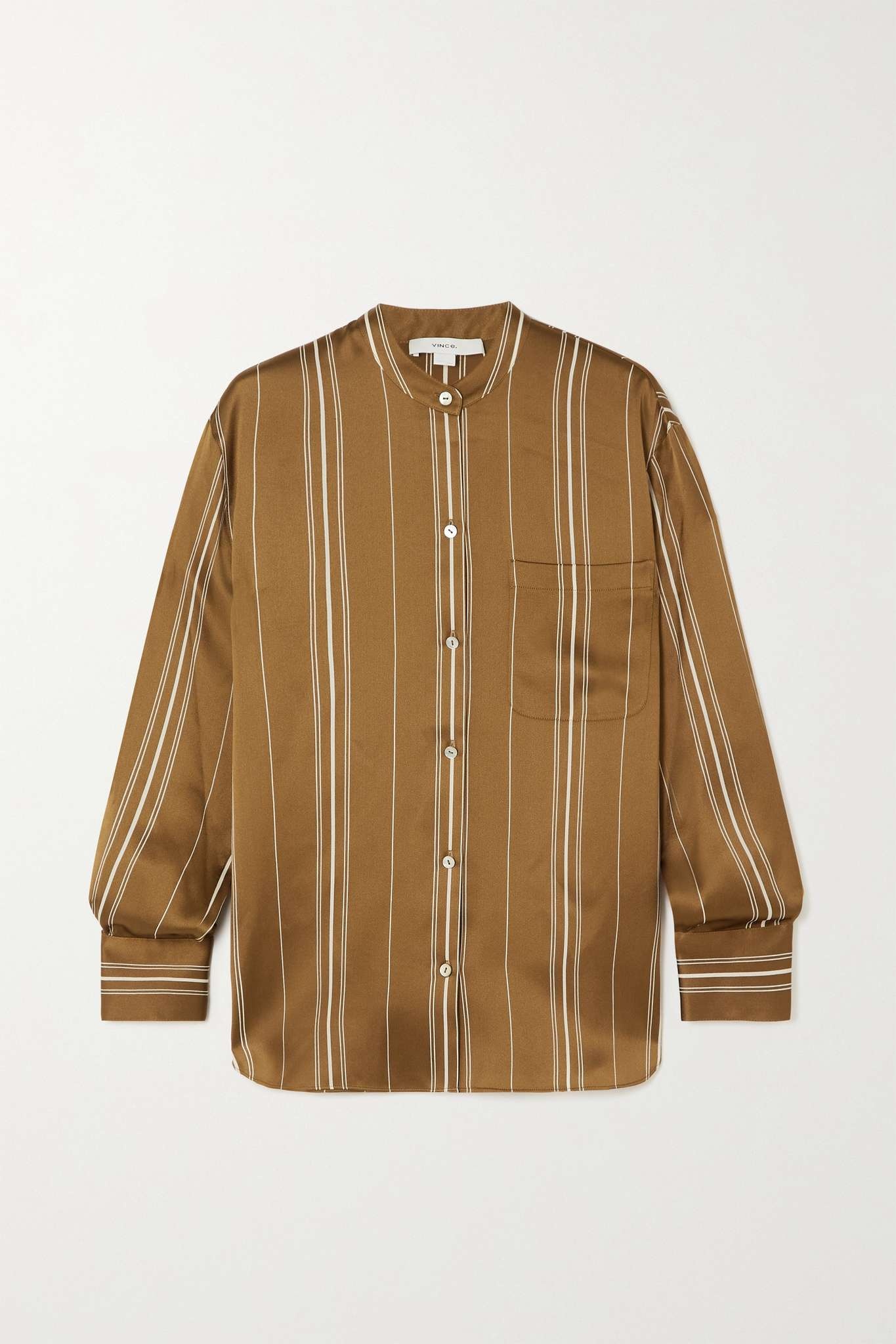 Striped silk-satin shirt - 1