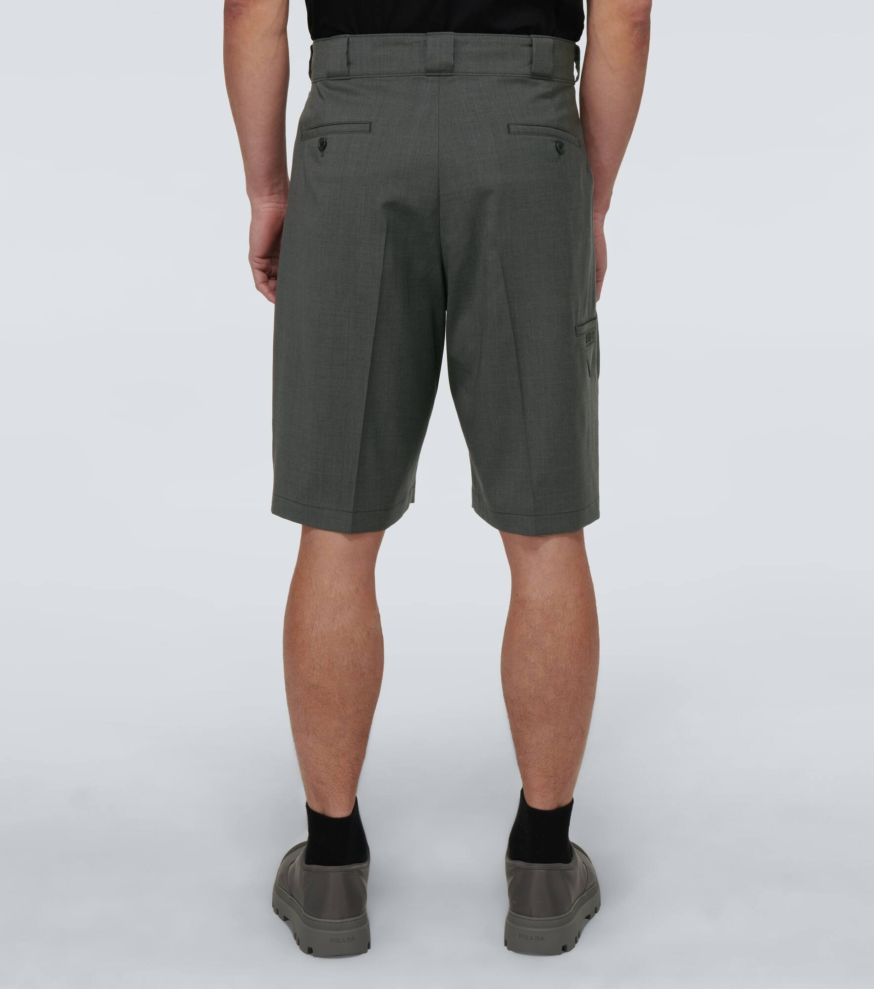 Tailored wool poplin bermuda shorts - 4
