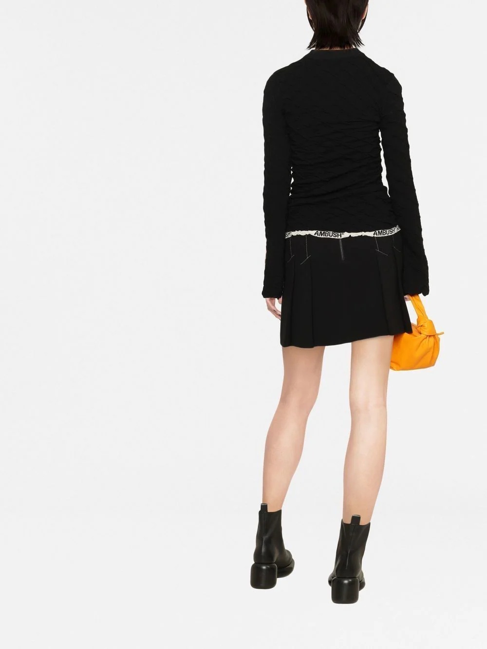 textured logo-hem knit jumper - 4