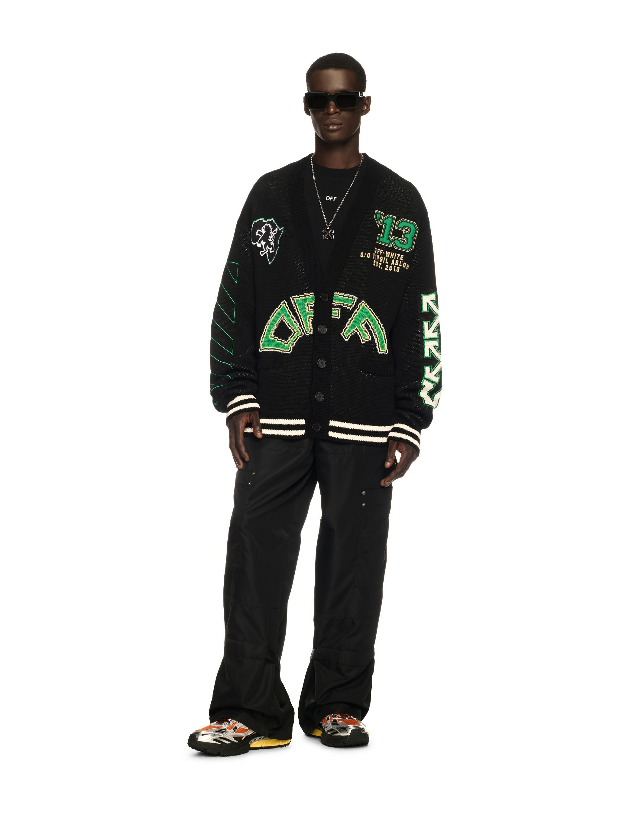 Black Crocodile Varsity Cardigan - 2