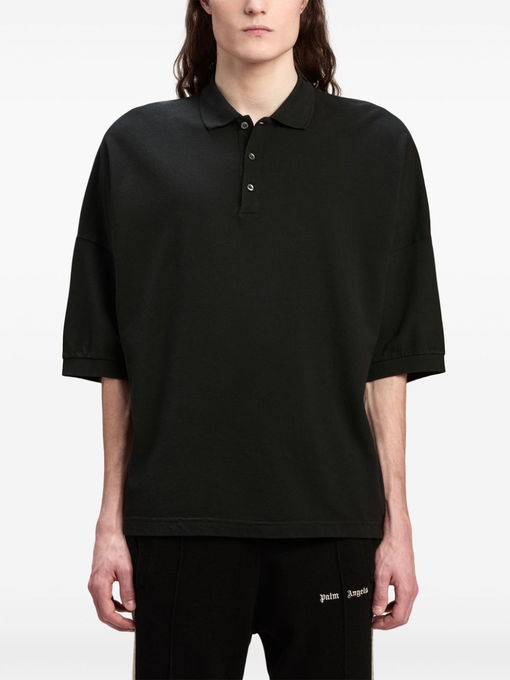logo-print cotton polo shirt - 3