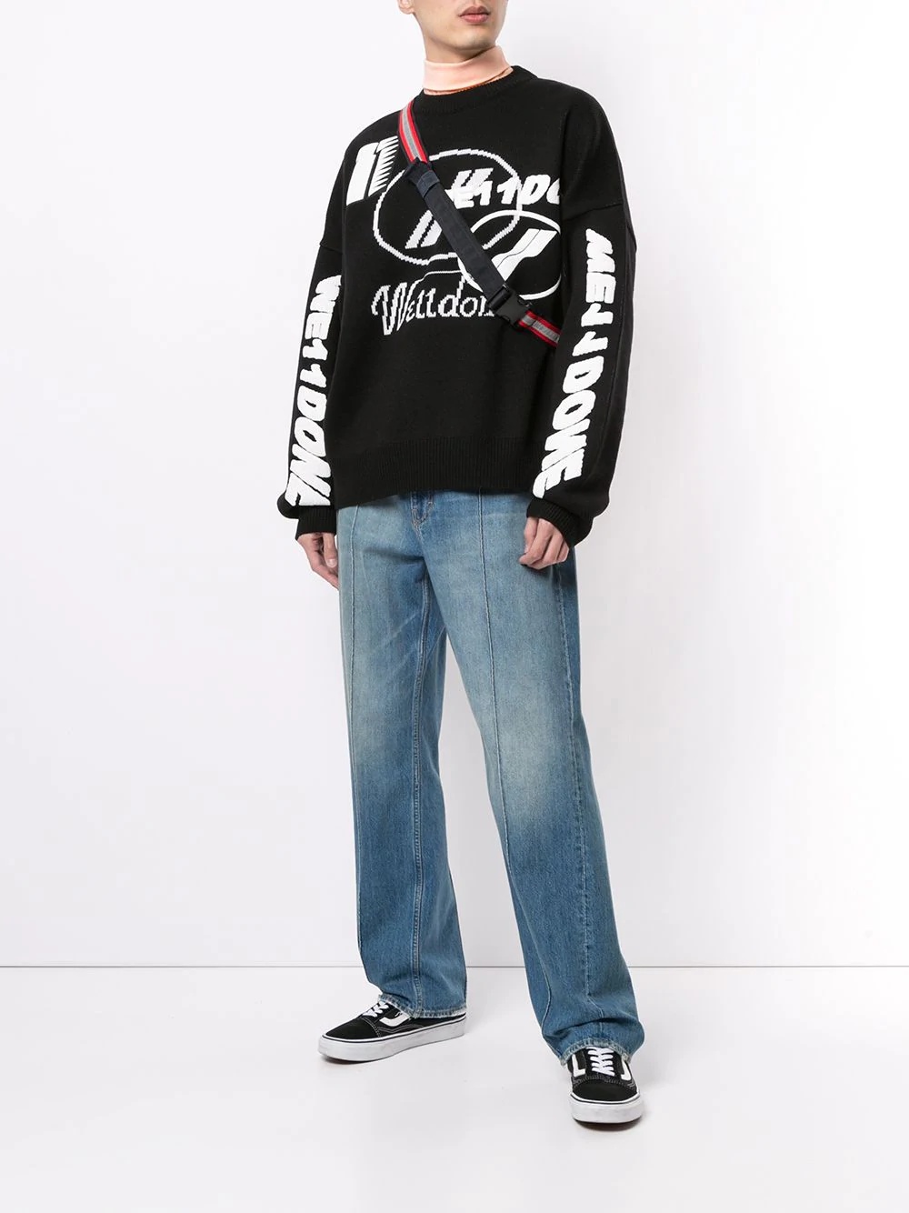 intarsia logo loose jumper - 2