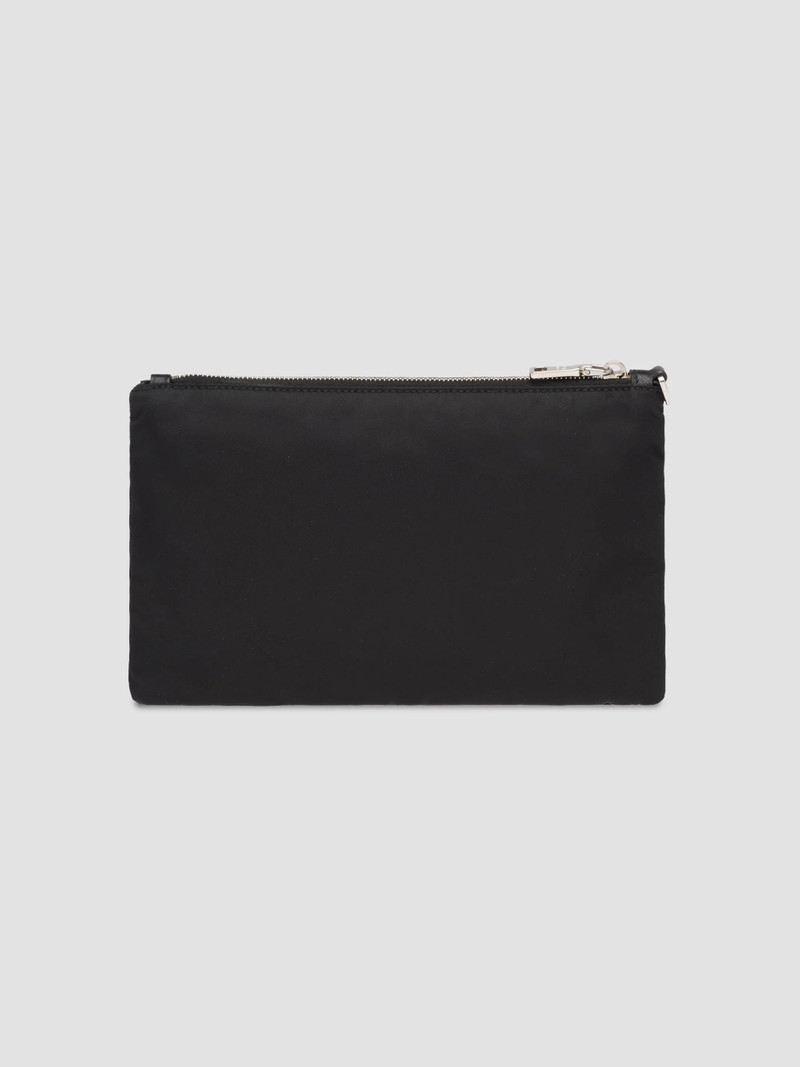 Men's Re-Nylon and Saffiano Leather Pouch - Black 4