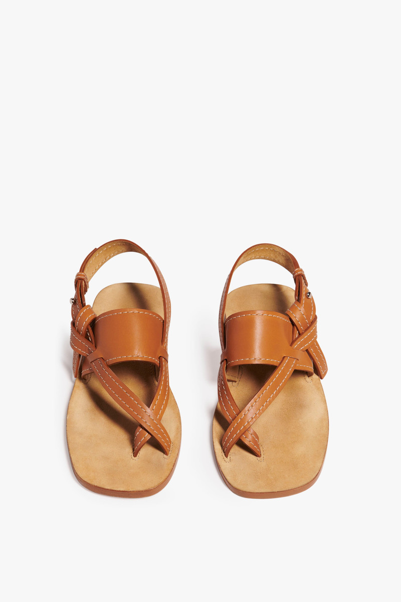 Victoria Beckham Eve Flat Sandal in Tan outlook