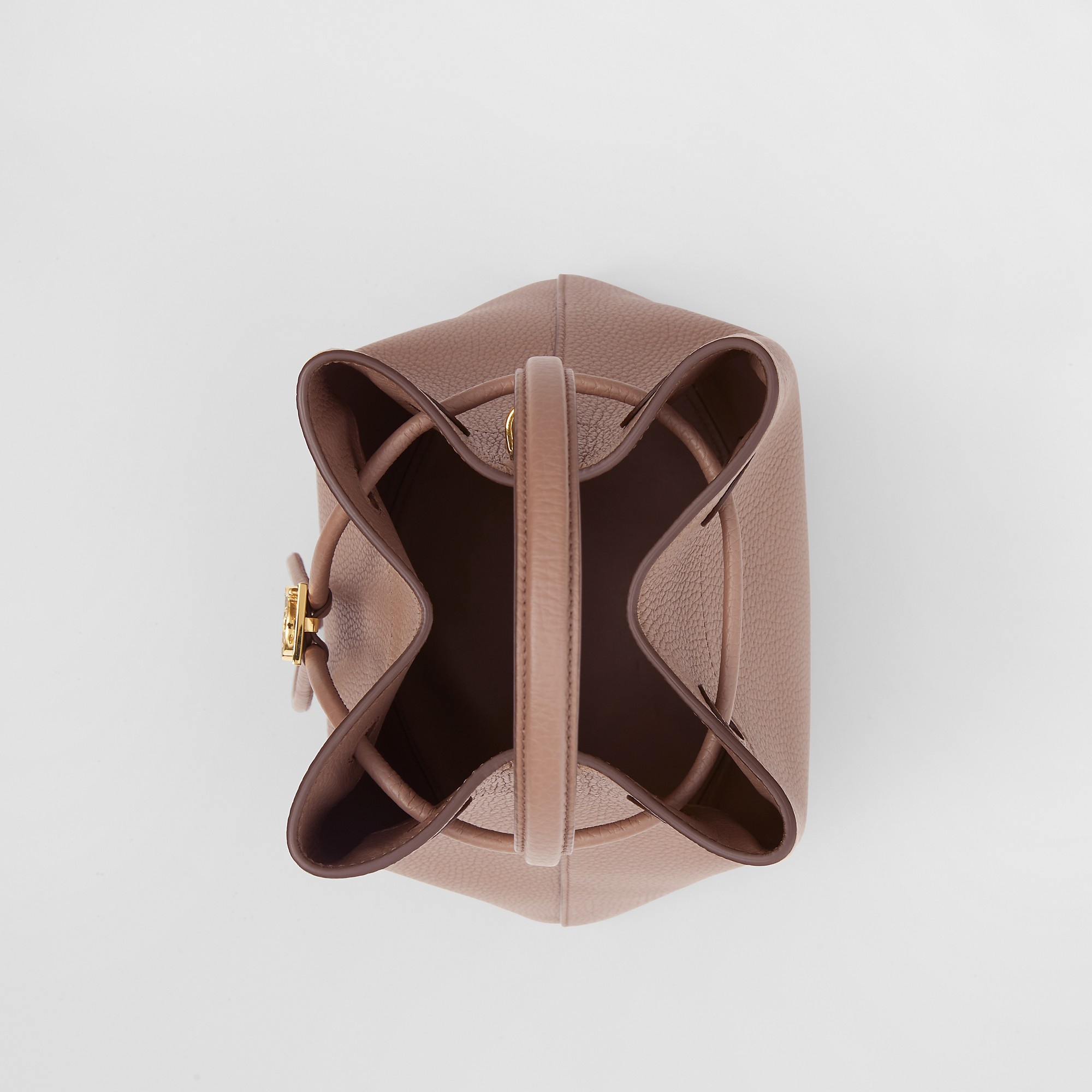 Grainy Leather Small TB Bucket Bag - 4
