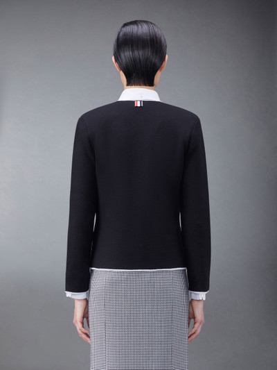 Thom Browne Double Face Merino Wool Tipping Collarless Jacket outlook
