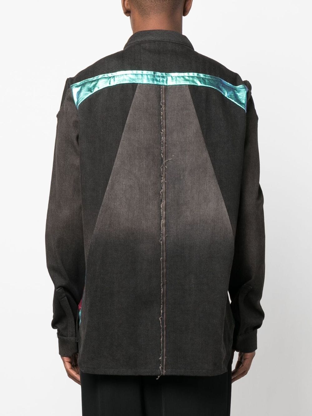 deconstructed panelled denim shirt jacket - 4