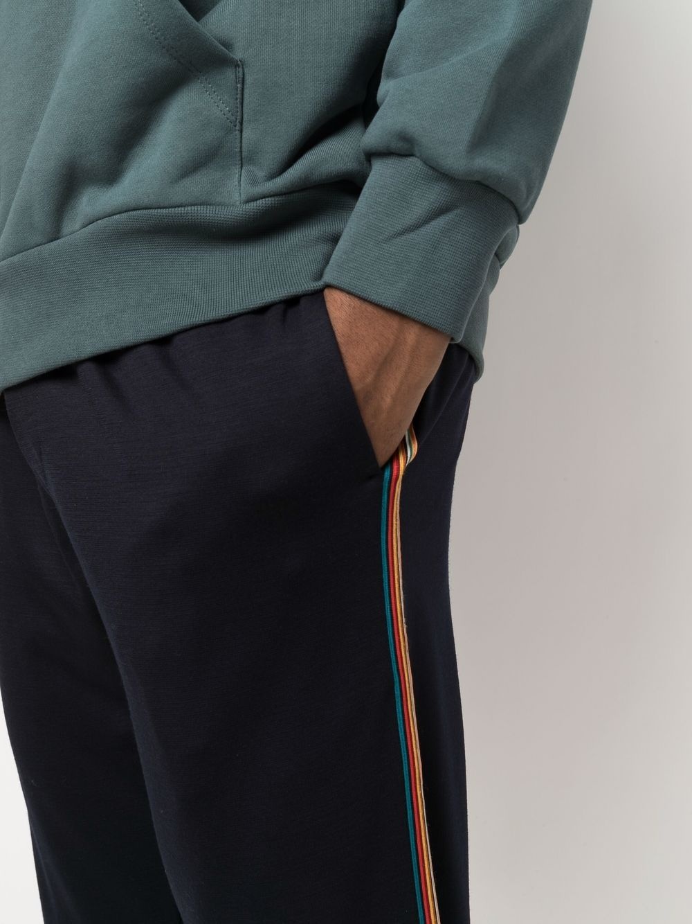 side-stripe tapered track pants - 5