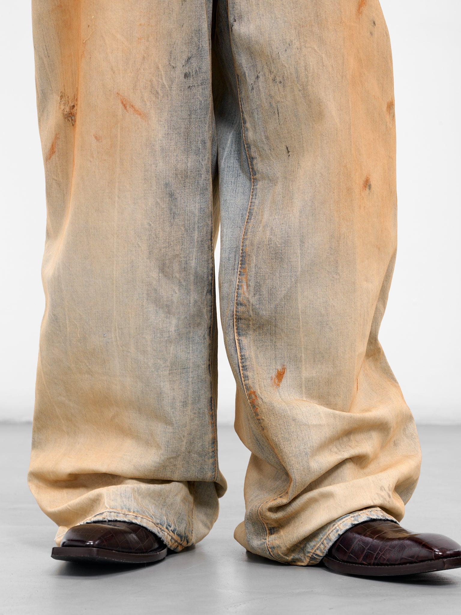 Distressed Dirty Baggy Denim Jeans - 5